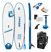Inflatable and Foldable element all round isup set - WHITE/BLUE Color - Length 10'2" / 310 cm - HS-CNA001032 - hydrosport Cressi